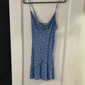 FREE PEOPLE Blue Floral Spaghetti Strap Dress